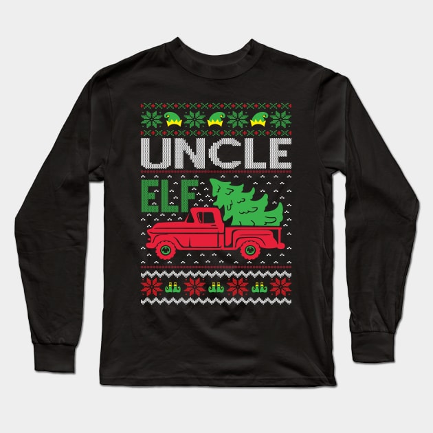 Uncle elf ugly christmas sweater Long Sleeve T-Shirt by MZeeDesigns